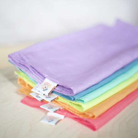 Pit & Play Regenboog Set 6 Speeldoeken 48x48cm | Pastel