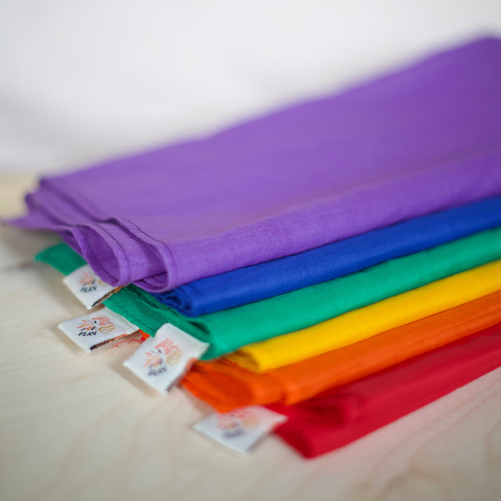 Pit & Play Regenboog Set 6 Speeldoeken 48x48cm | Regenboog