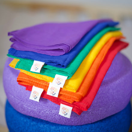 Pit & Play Regenboog Set 6 Speeldoeken 48x48cm | Regenboog