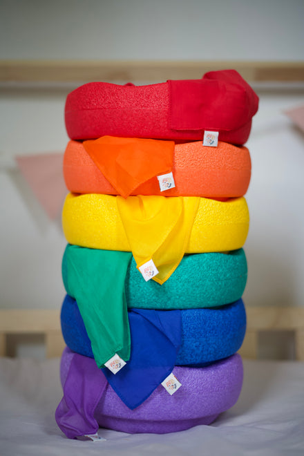 Pit & Play Regenboog Speeldoek 48x48cm | Geel