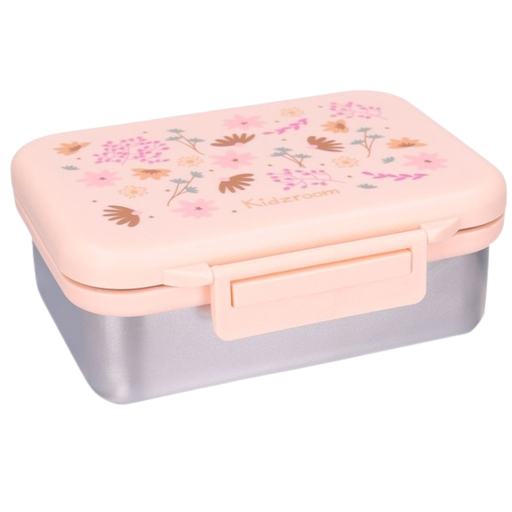 Kidzroom RVS brooddoos Enchanted Memories met zachtroze deksel, bij De Gele Flamingo