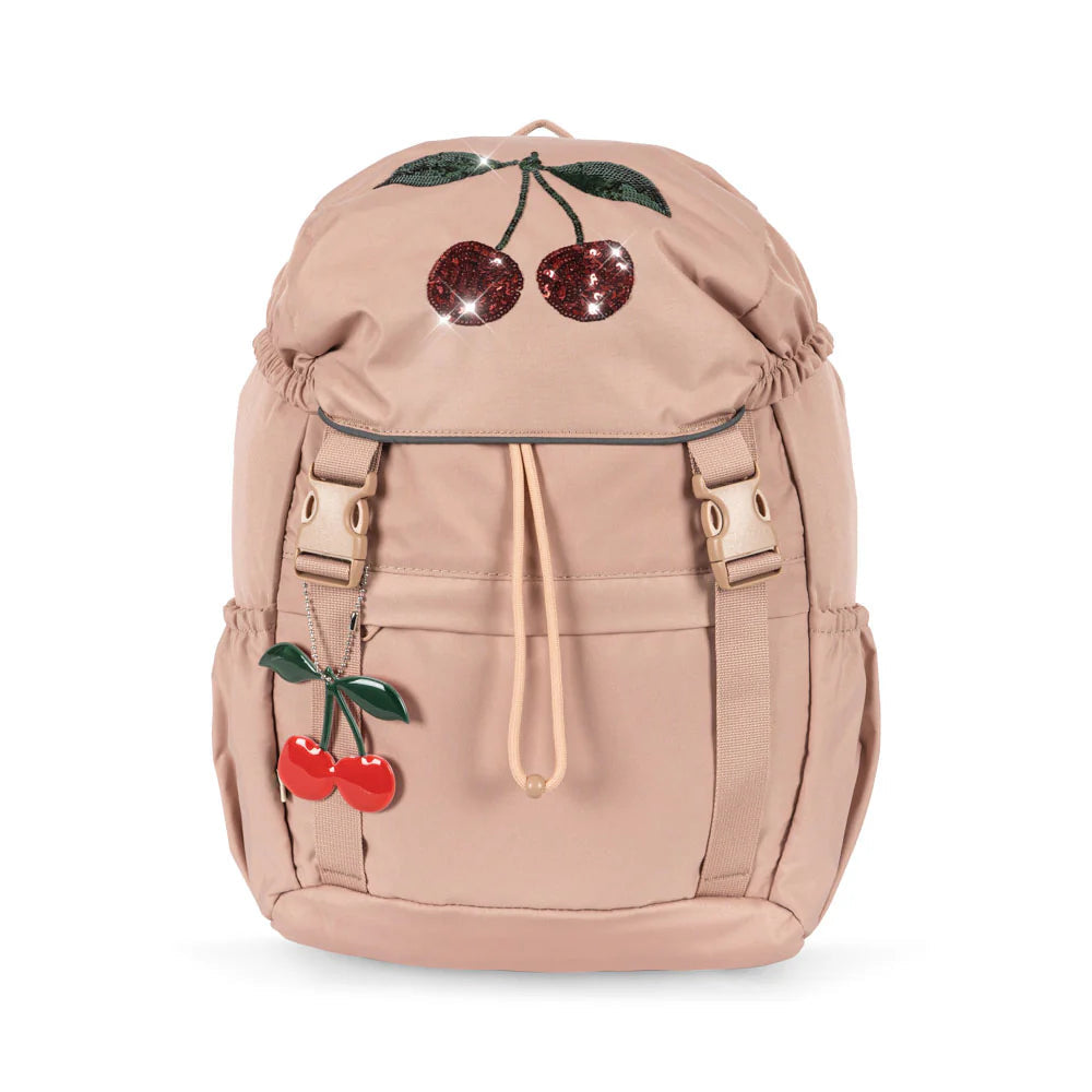 Konges Sløjd Clover boekentas in Cherry, vooraanzicht van de schooltas met kersenprint