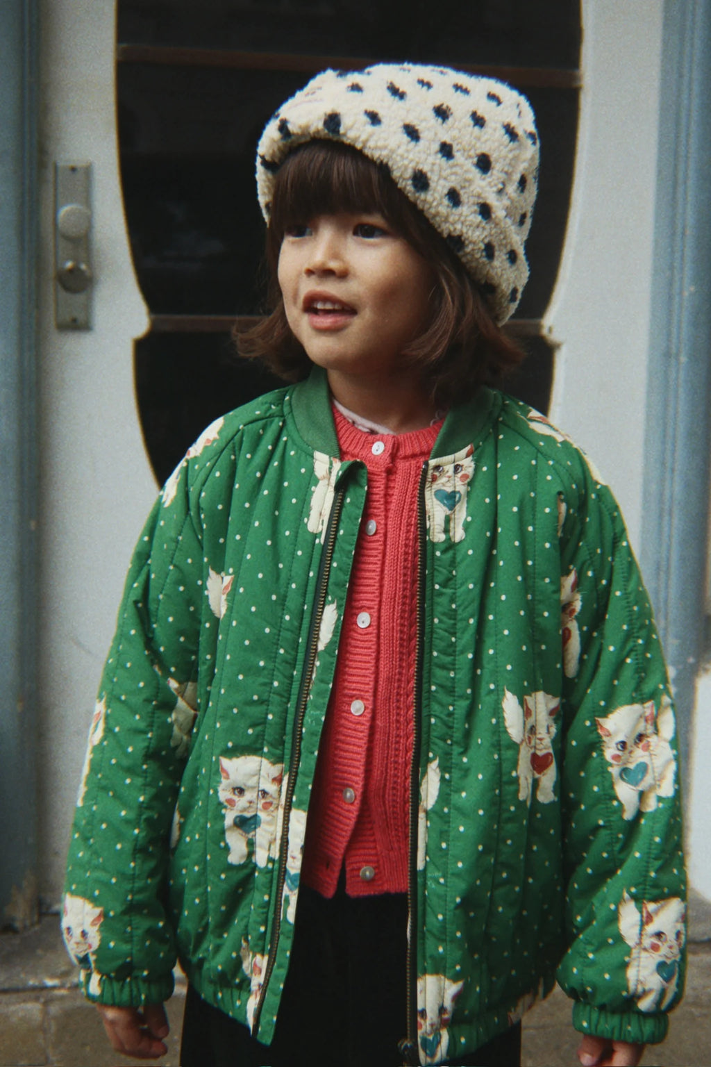 Konges Sløjd Juno Printed Bomber Jas | Dot Miao Verde