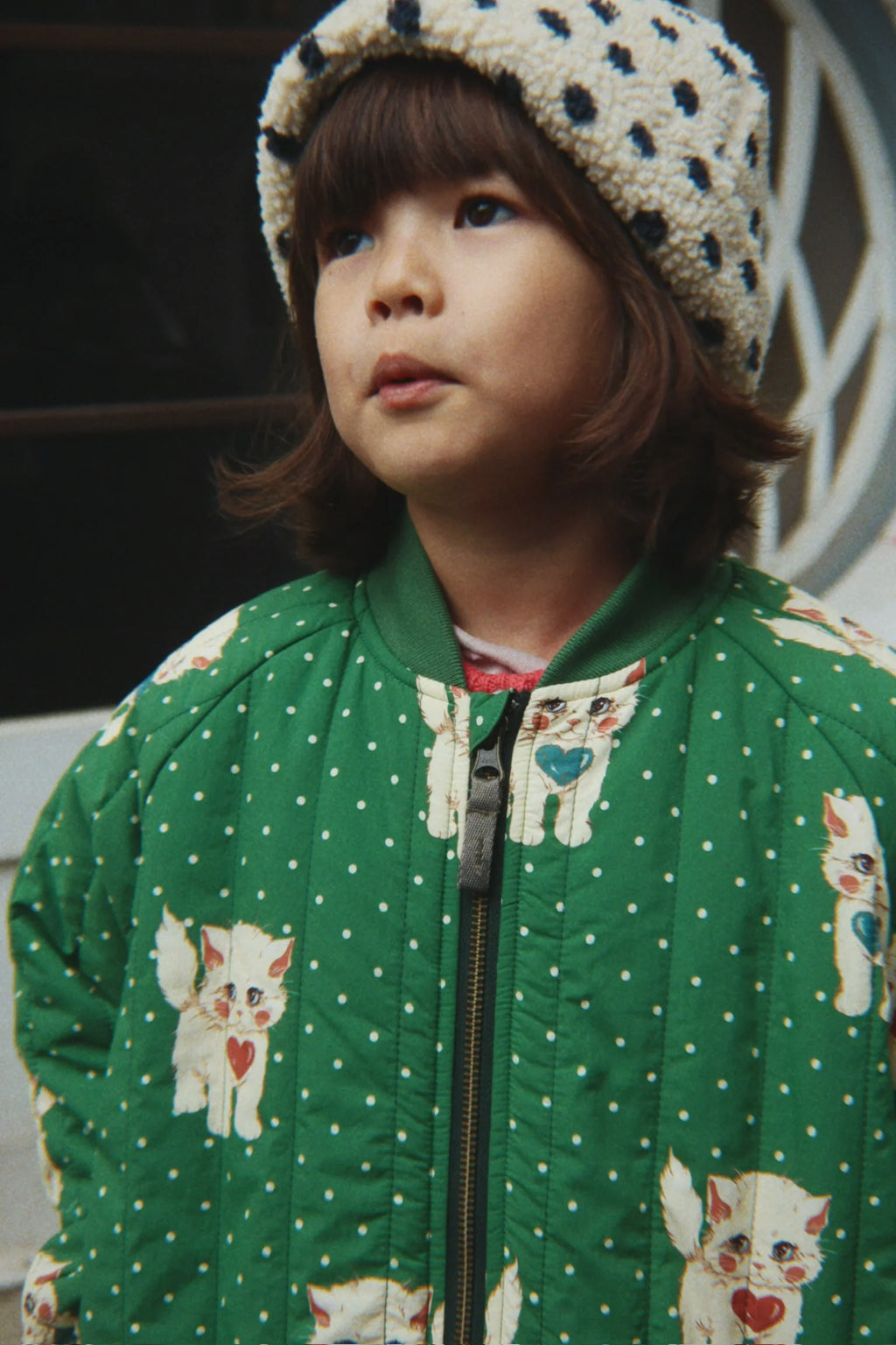 Konges Sløjd Juno Printed Bomber Jas | Dot Miao Verde