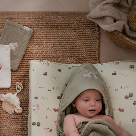 Little Dutch Washandjes Set Geborduurd Little Farm | Groen