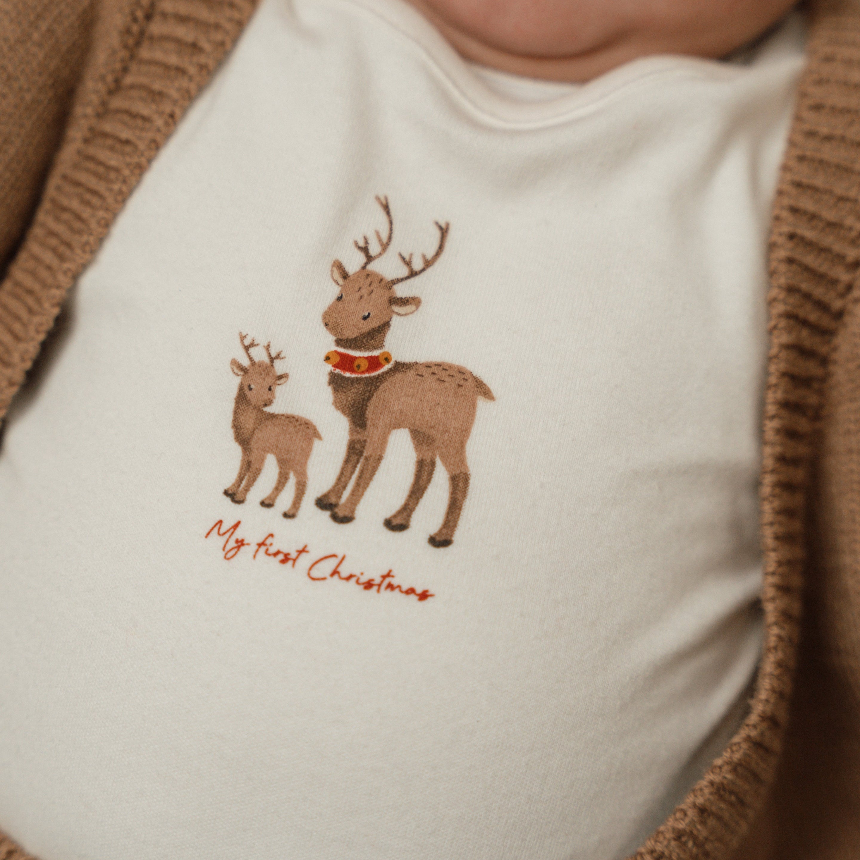 * Little Dutch Bodysuit My First Christmas Lange Mouwen | Wit
