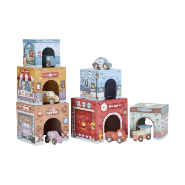 Little Dutch Stapelblokken | Met  Houten Auto's