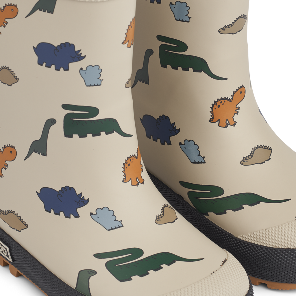 Liewood Mason Thermo Regenlaarzen | Dinosaurs / Mist