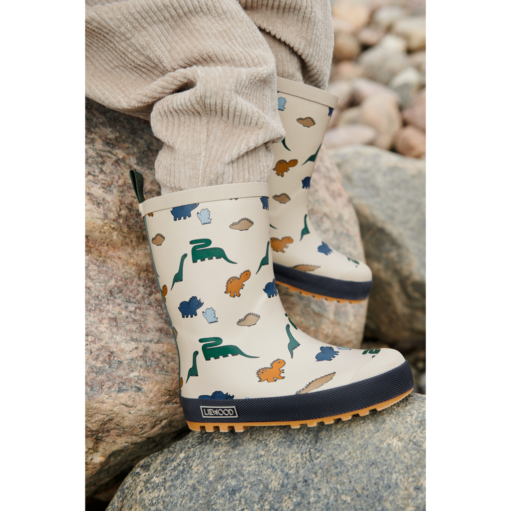 Liewood Mason Thermo Regenlaarzen | Dinosaurs / Mist