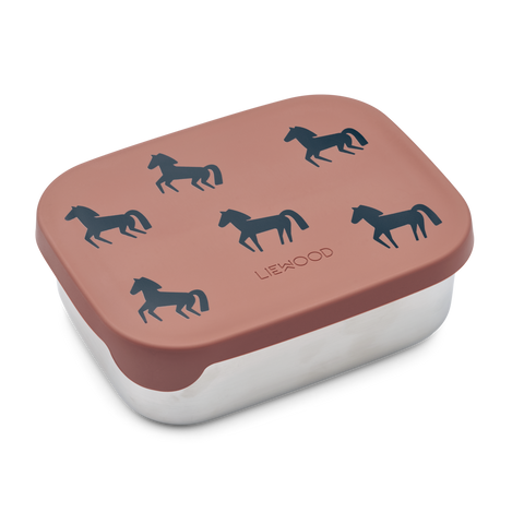Liewood Arthur Lunch Box Met Vakjes | Horses / Dark Rosetta*
