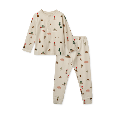 Liewood Wilhelm Pyjama Set | Christmas Holiday Sandy