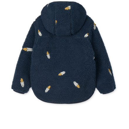 Liewood Mara Pile Jacket | Rocket / Classic Navy / Embroidery