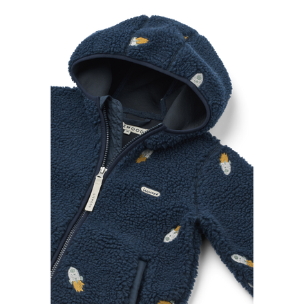 Liewood Mara Pile Jacket | Rocket / Classic Navy / Embroidery