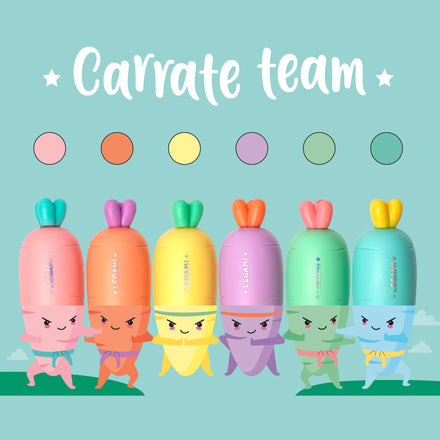 Legami "Carate Team" Set van 6 Markeerstiften | Wortels
