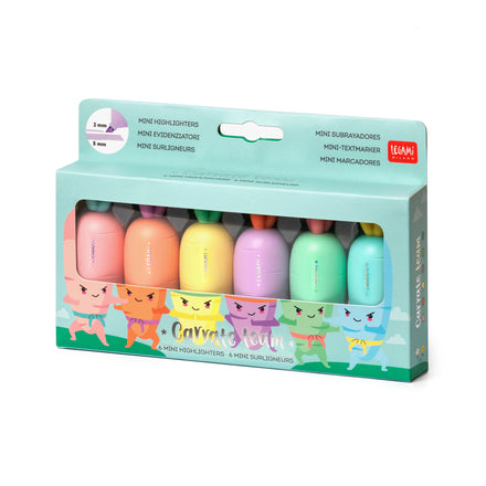 Legami "Carate Team" Set van 6 Markeerstiften | Wortels