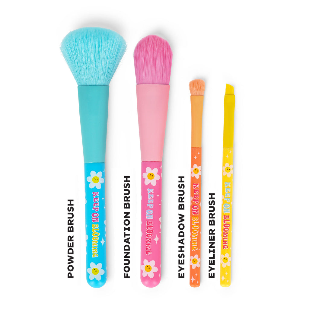 Legami "Oh My Glow!" Set van 4 Make-up Borstels | Bloemen