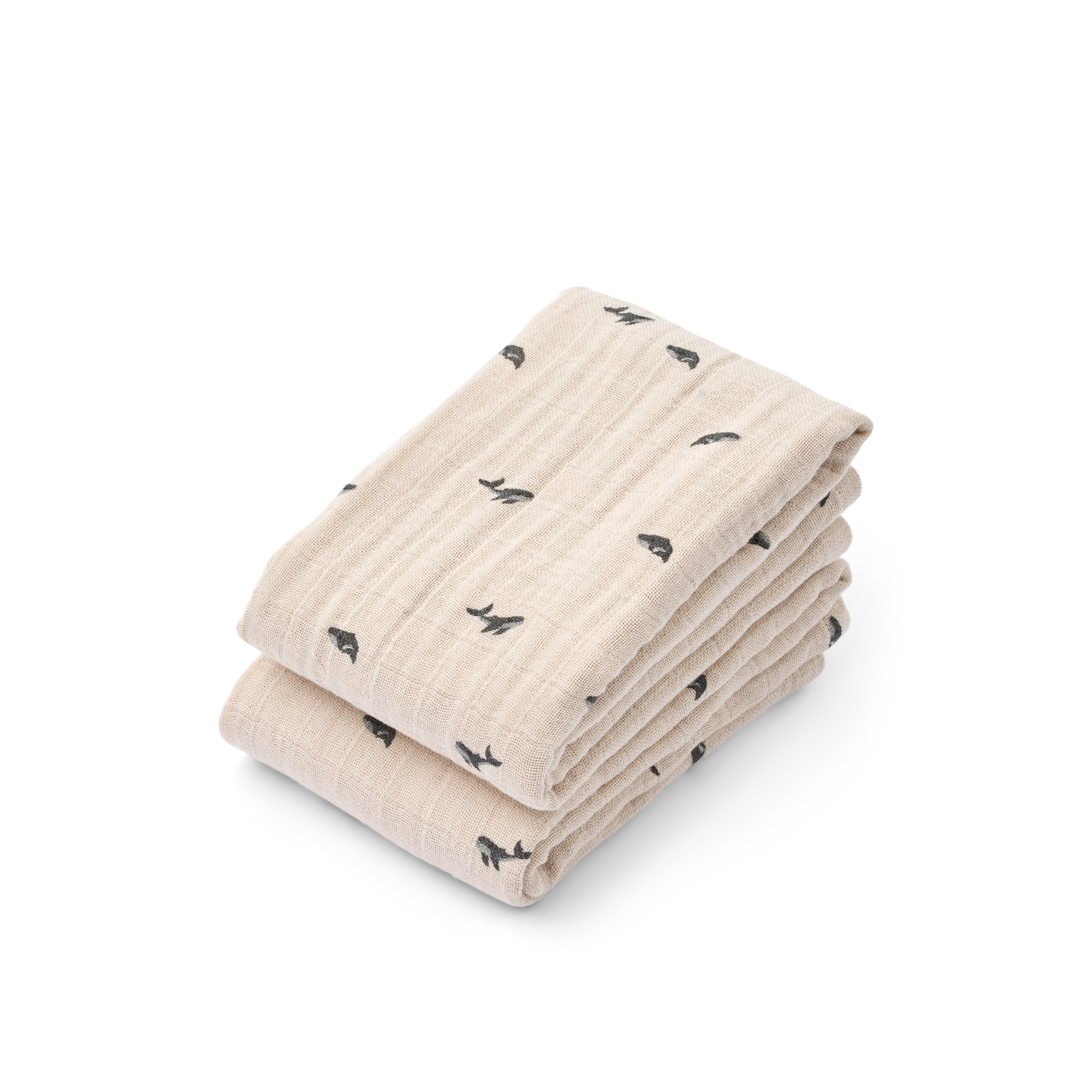 Liewood Lewis Hydrofiele Doeken 2-Pack | Mini Whale / Sandy
