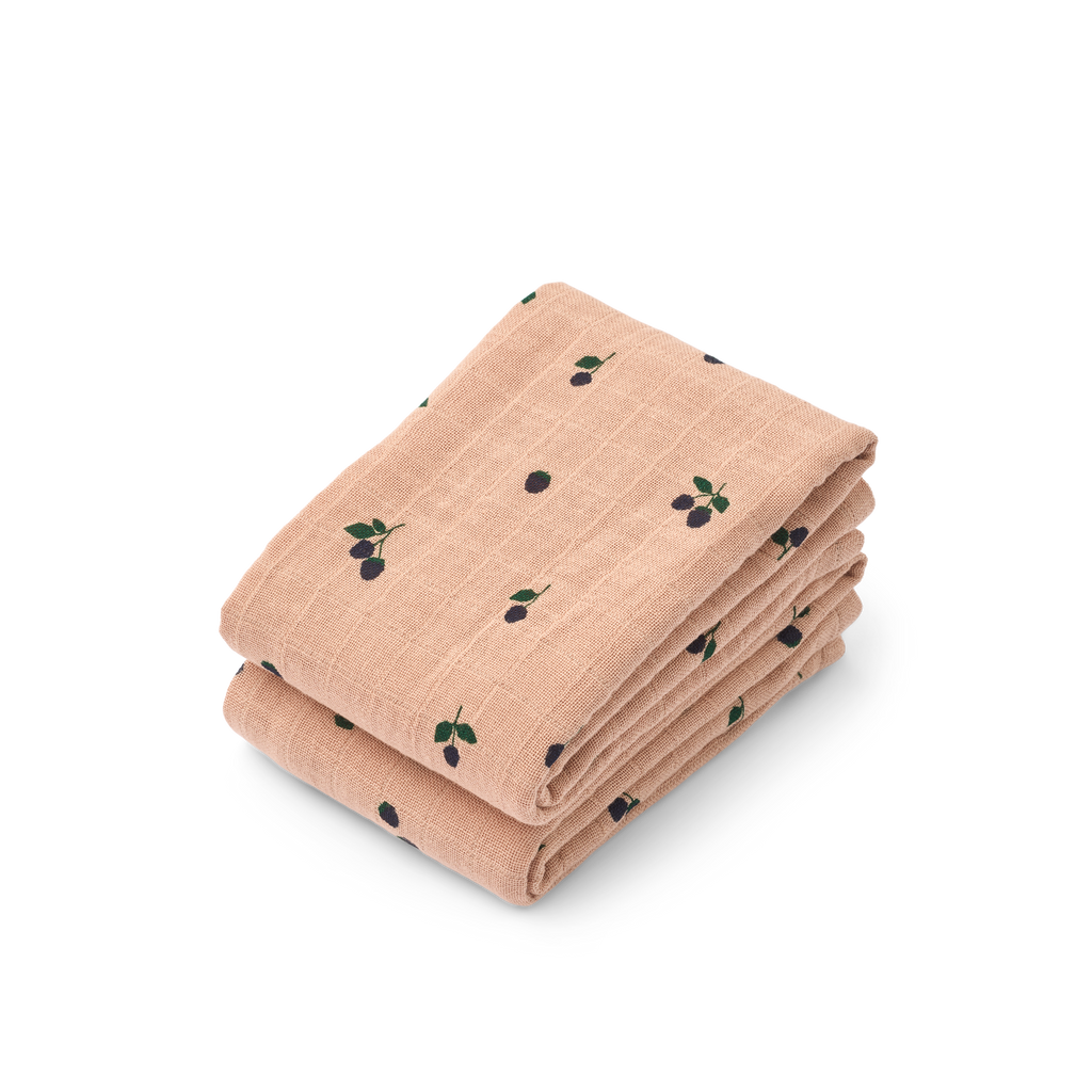 Liewood Lewis Hydrofiele Doeken 2-Pack | Mini Berry / Pale Tuscany