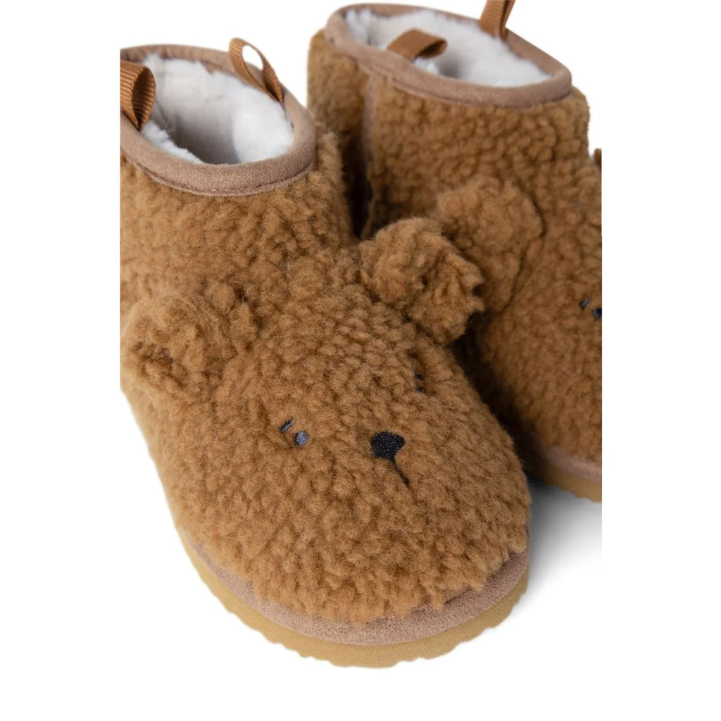 Liewood Alban Bear Pile Boot Pantoffels | Golden Caramel