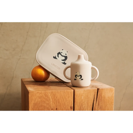 Liewood Arthur Panda RVS Lunchbox | Sandy
