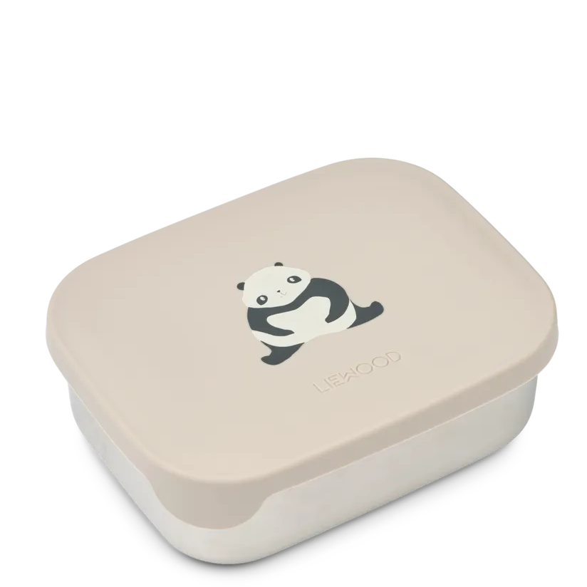 Liewood Arthur Panda RVS Lunchbox | Sandy