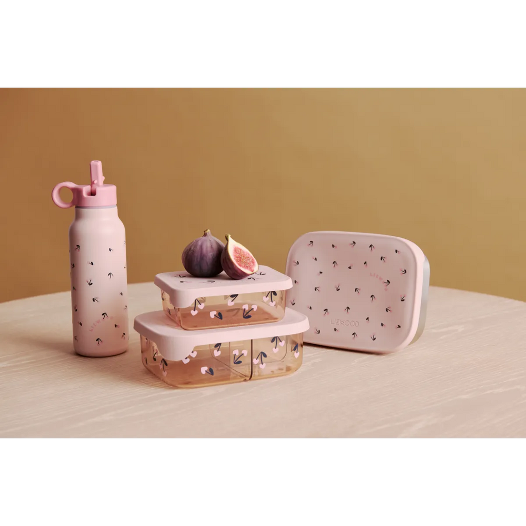 Liewood Arthur Printed RVS Lunchbox | Mini Cherry Heart / Rosey