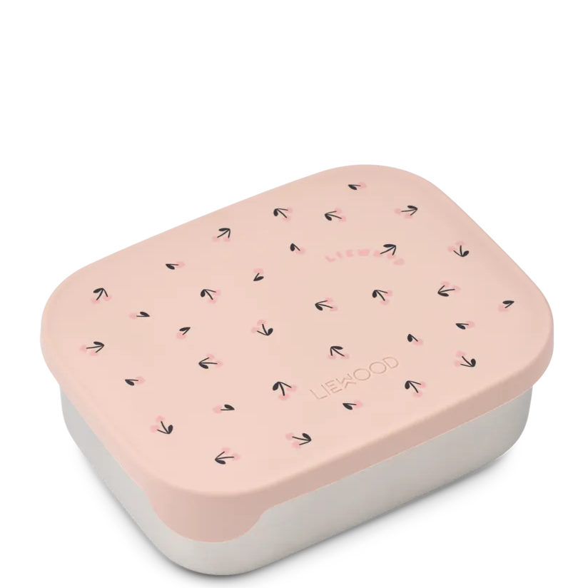 Liewood Arthur Printed RVS Lunchbox | Mini Cherry Heart / Rosey