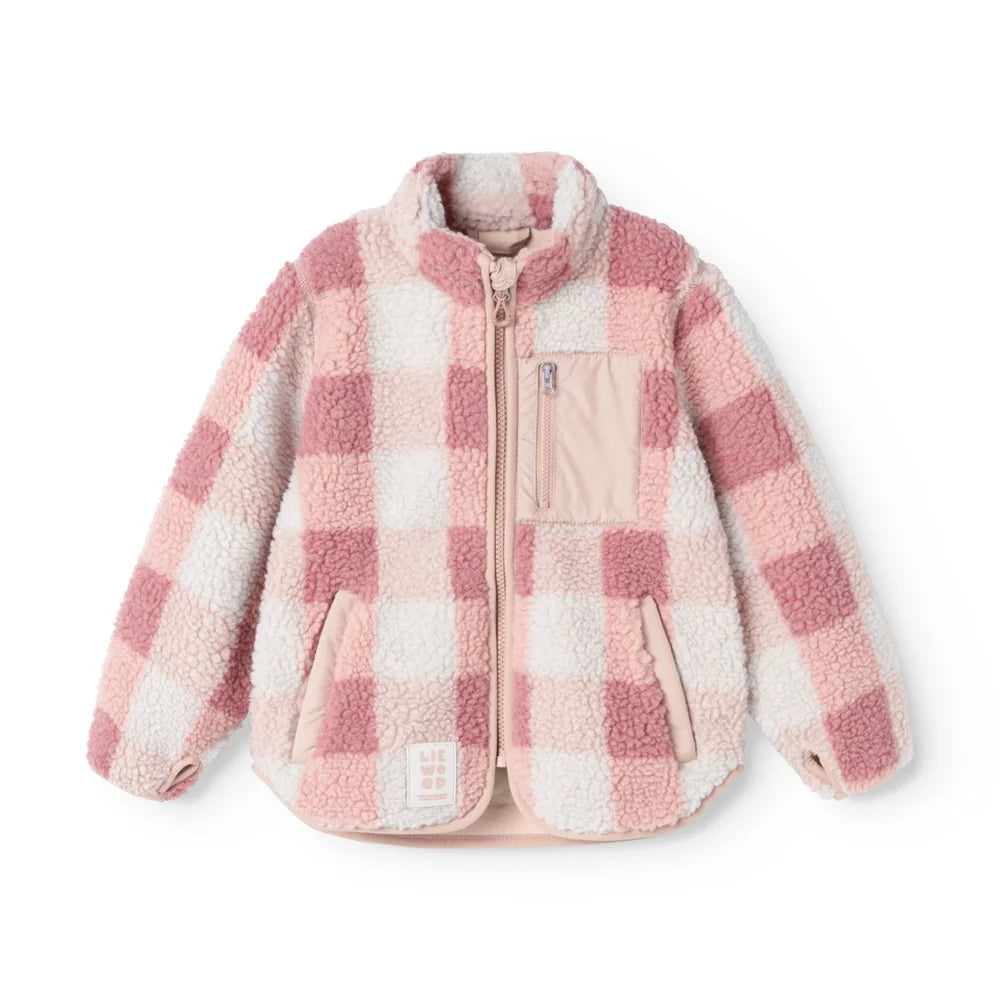 Liewood Nolan Pile Jas | Mega Check / Rose Blush