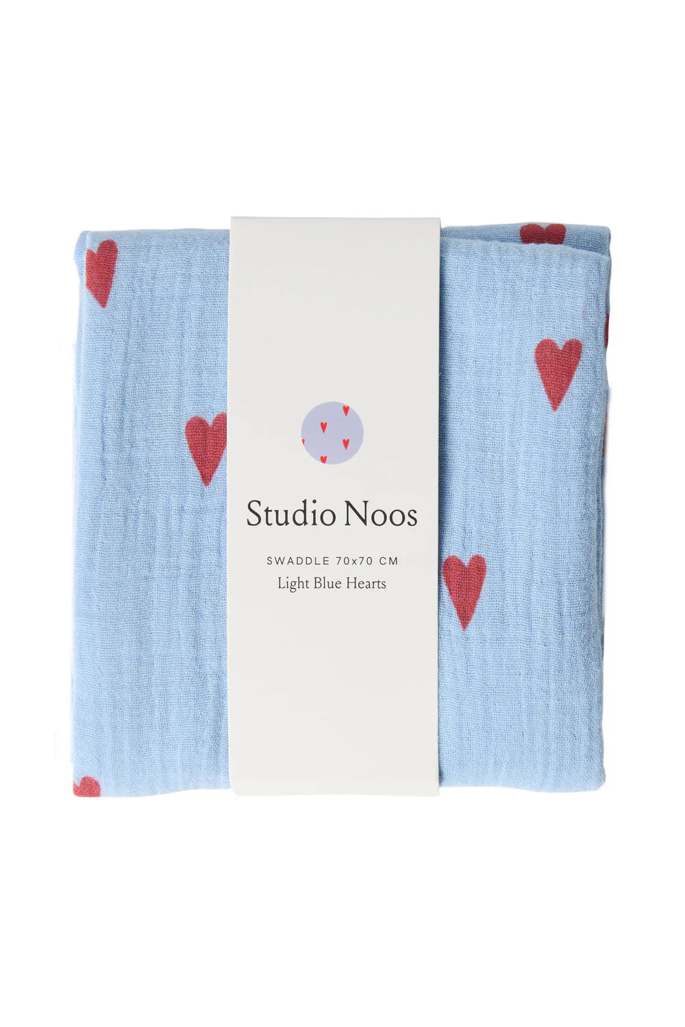 Studio Noos Tetra doek | Light Blue Hearts 70x70 cm