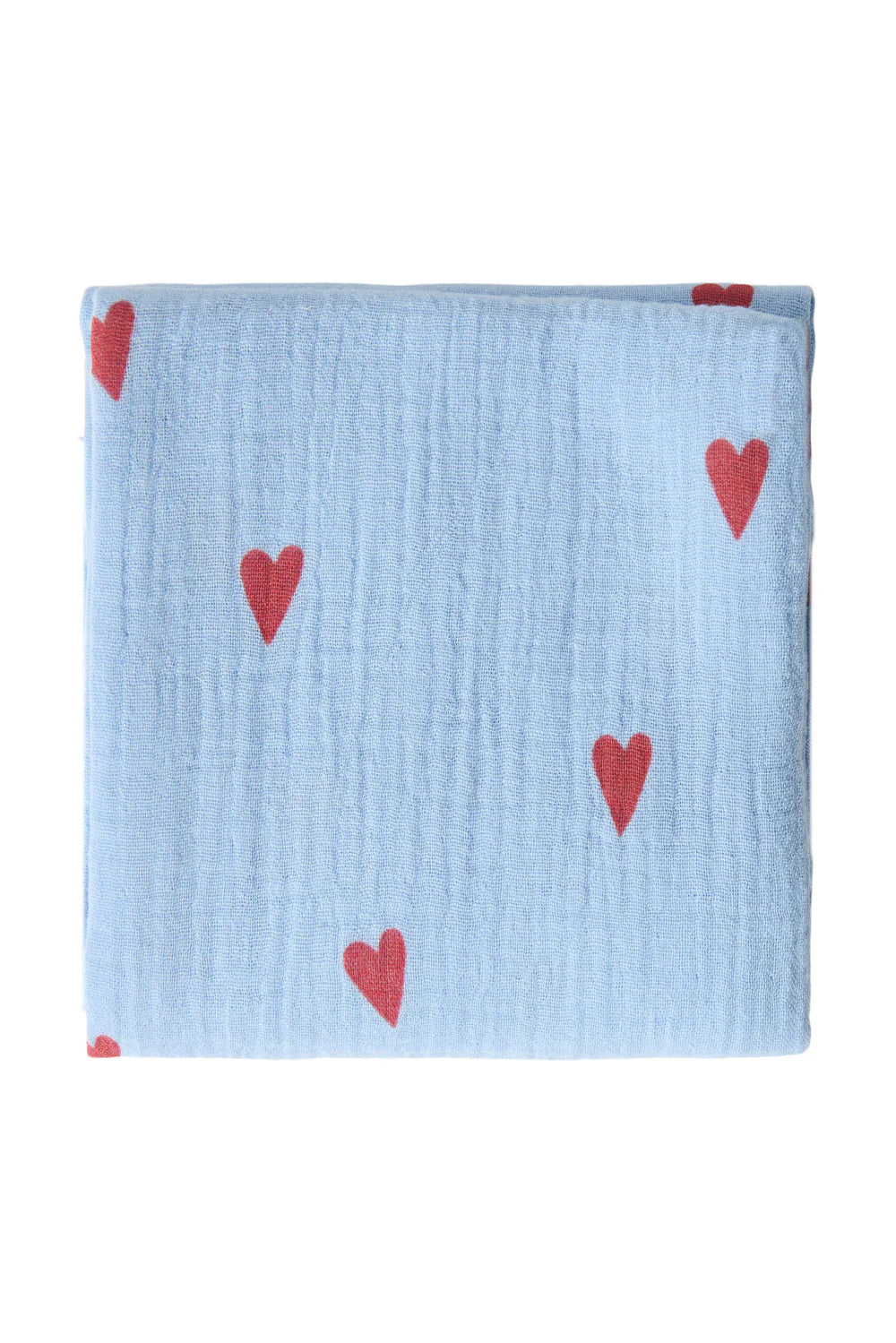 Studio Noos Tetra doek | Light Blue Hearts 70x70 cm
