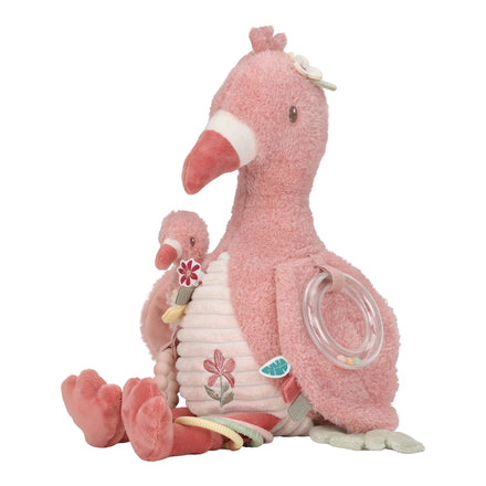 Little Dutch Activiteitenknuffel Safari Friends Flamingo, babyspeelgoed van De Gele Flamingo