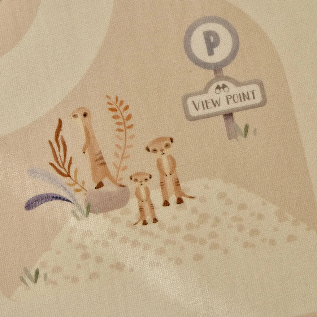 Speelmat Safari Friends van Little Dutch om met autootjes op te rijden, bij De Gele Flamingo.