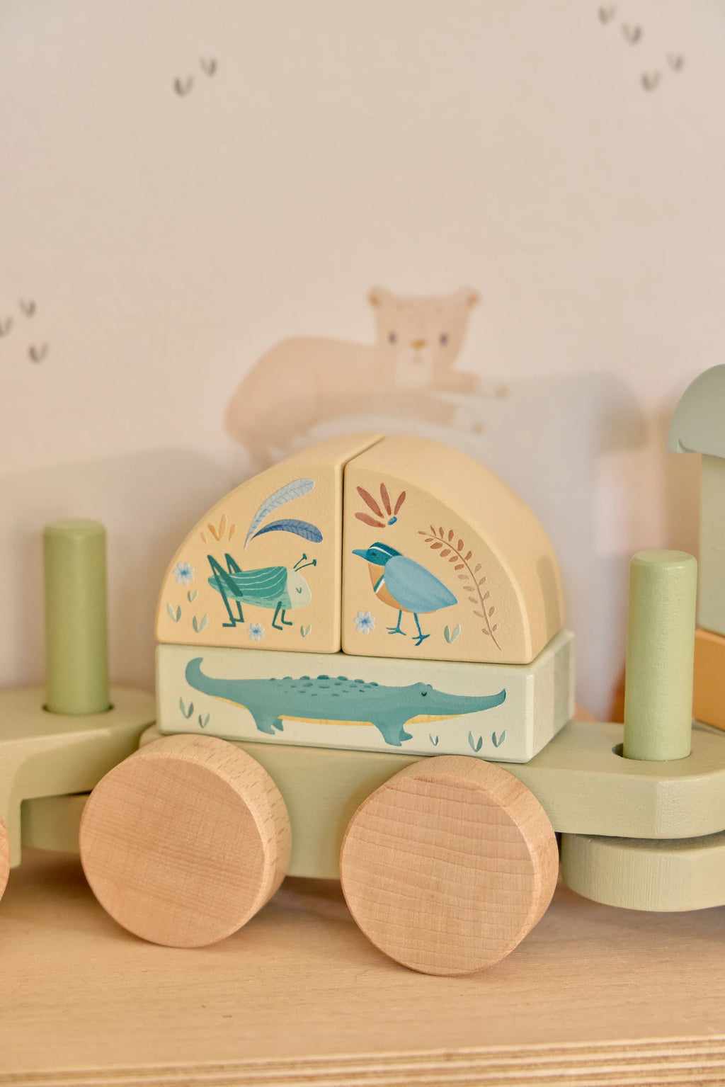 Little Dutch Houten Blokkentrein Safari Friends