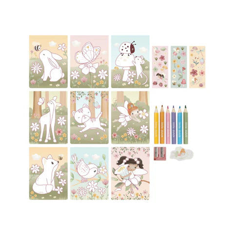 Little Dutch Kleurboek Rosa inclusief kleurpotloden, gum en stickers, bij De Gele Flamingo.