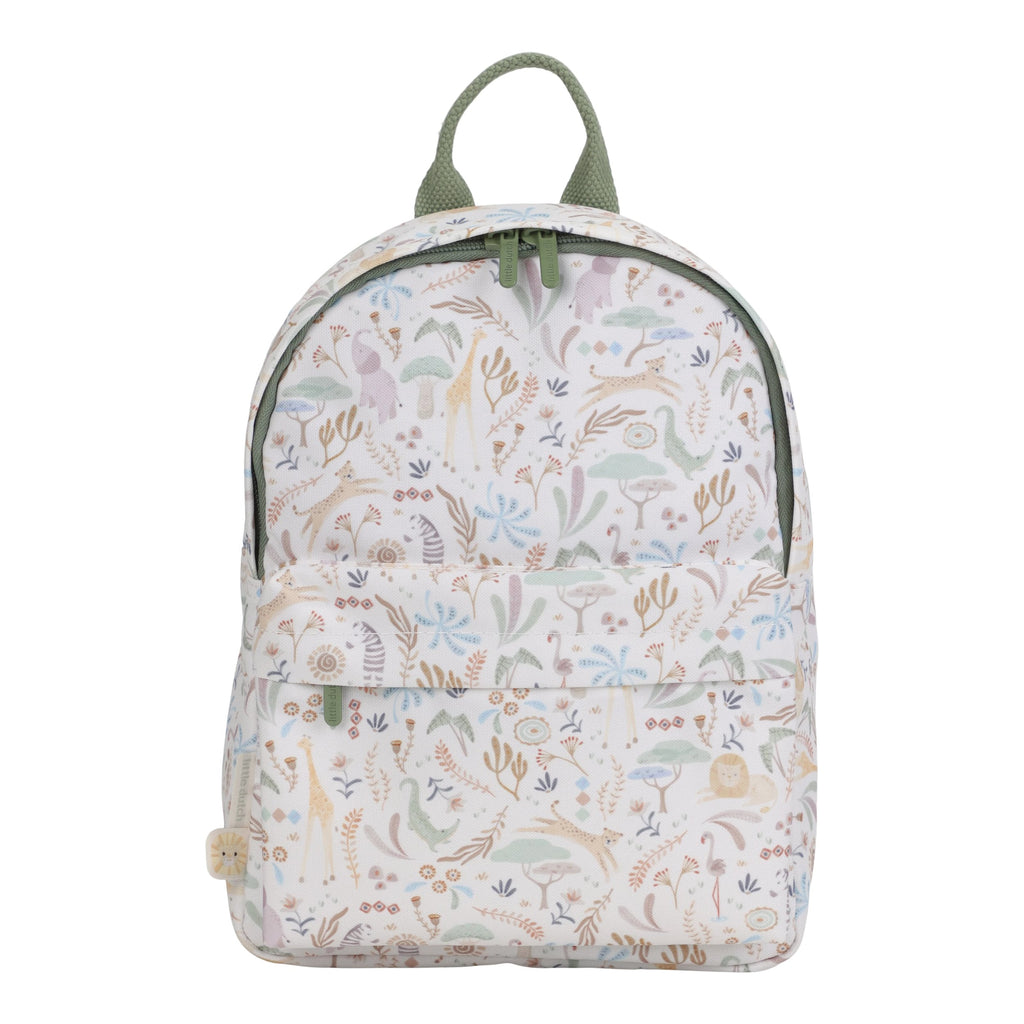 Little Dutch Rugzakje 29cm met Safari Friends-print, kleuterrugzak bij De Gele Flamingo.