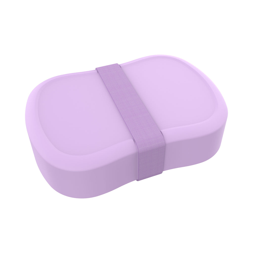 Pastelpaarse Lunch Buddies brooddoos met elastiek van 19,5 x 14 x 5,5 cm, bij De Gele Flamingo