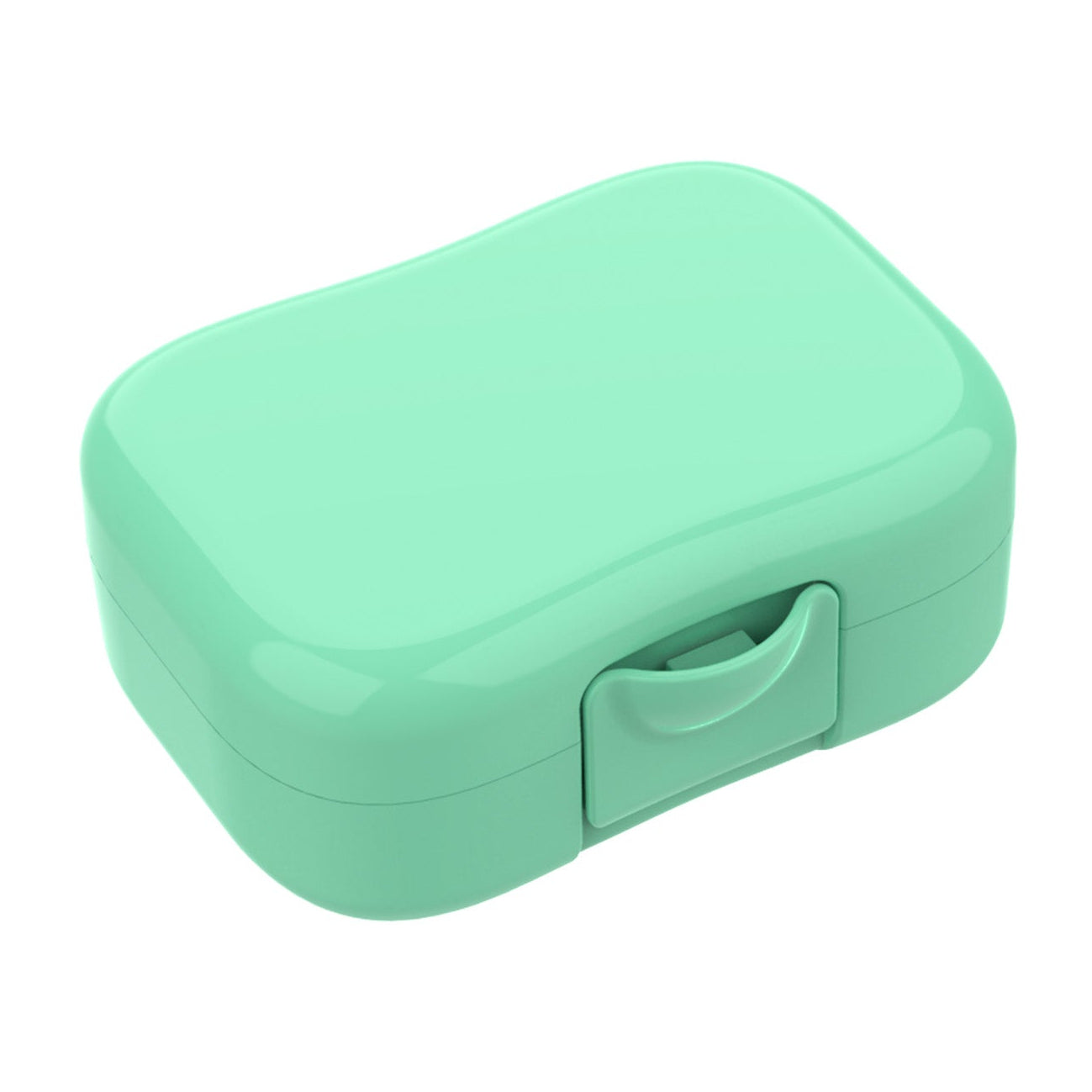 Lunch Buddies snackdoosje Pastel Uni Groen, compact fruit- en koekdoosje voor kinderen bij De Gele Flamingo