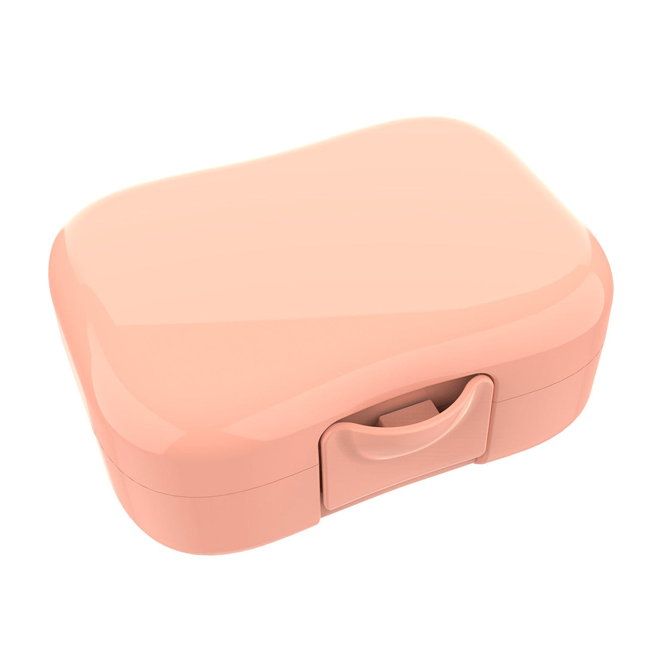 Lunch Buddies snackdoosje Pastel Uni Oranje, compact fruit- en koekdoosje voor kinderen bij De Gele Flamingo
