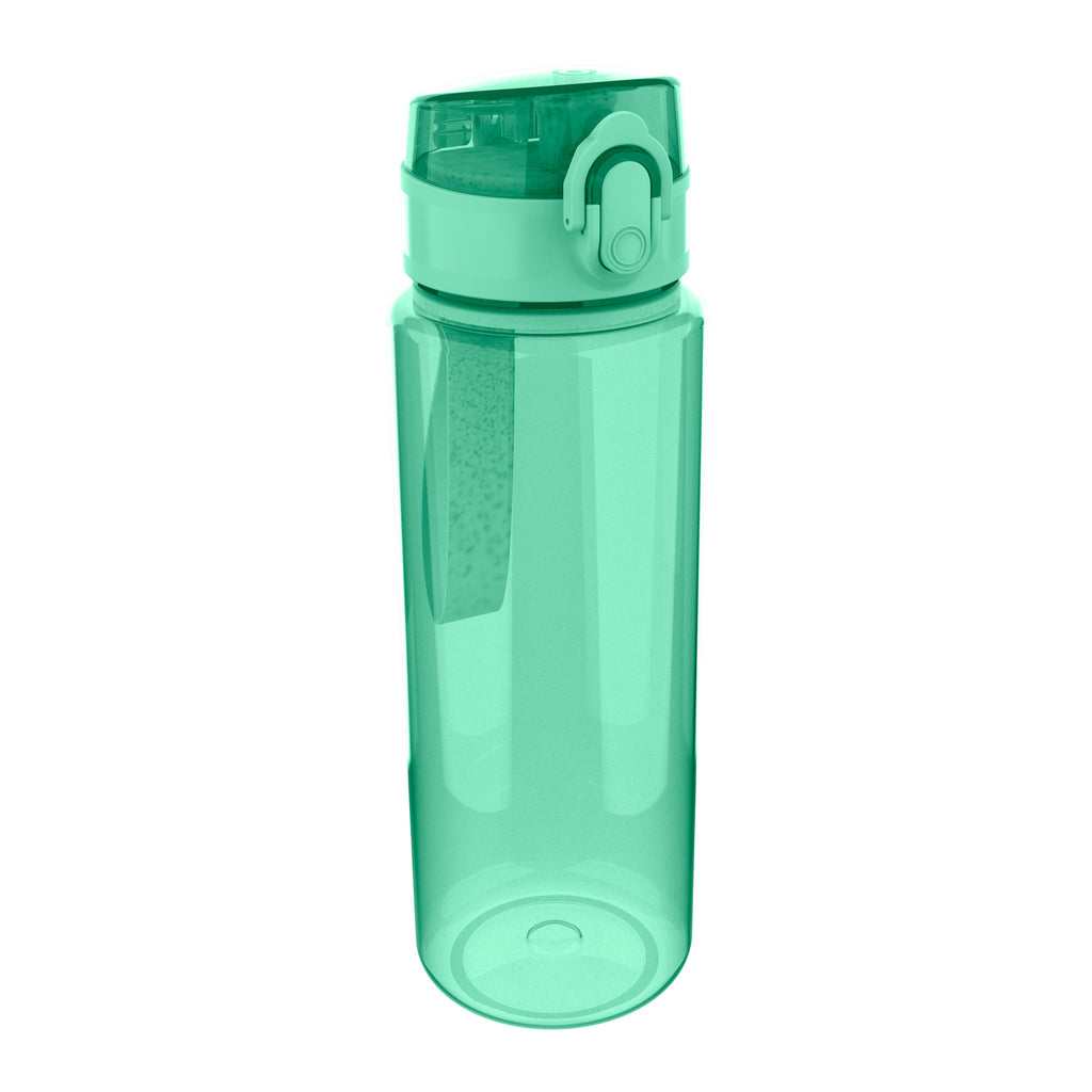Lunch Buddies waterfles 600 ml Pastel Uni Groen, slanke drinkfles van 6,5 x 24 cm bij De Gele Flamingo