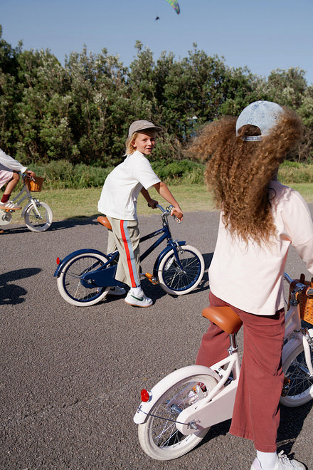 Banwood fiets Classic Vintage 14 inch pink voor kinderen van 3 tot 6 jaar, te koop bij De Gele Flamingo.