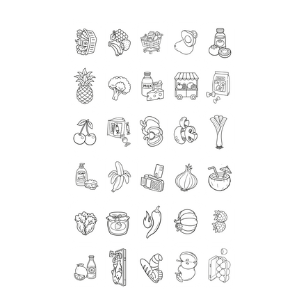 Kidywolf Kidydraw-Mini Tablet 30 Tekeningen Tekenbord Mijn Kleine Marktje, de tekeningen van het marktthema