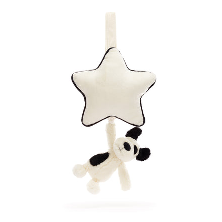 * Jellycat Knuffel Bashful Black & Cream Puppy Muziek Babyspeeltje