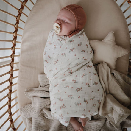 Mushie Hydrofiele Doek 120x120cm | Roze Bloemetjes