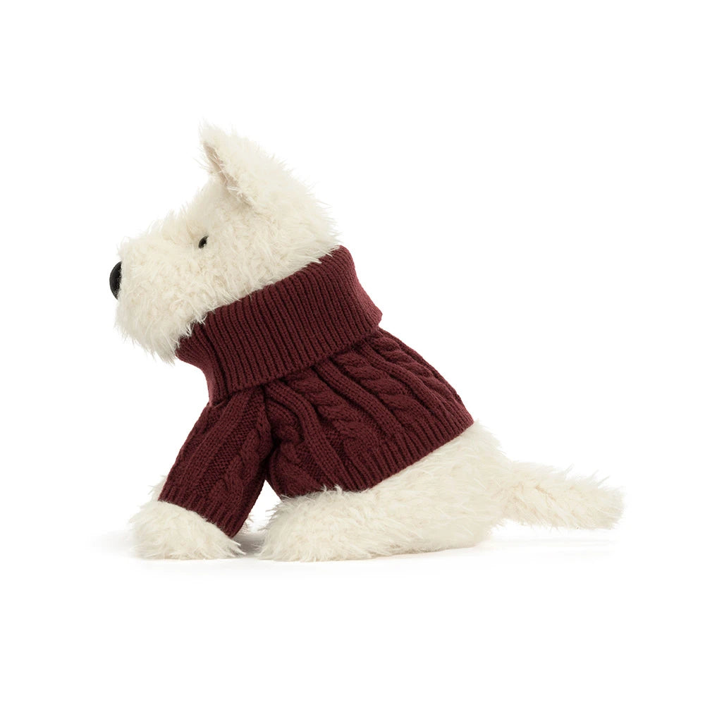 Jellycat Knuffel Munro Scottie Dog 'Winter Jumper' 25cm