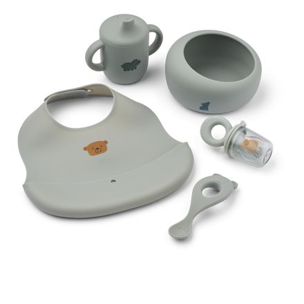 Liewood Mileah Baby Eetset | Dove Blue