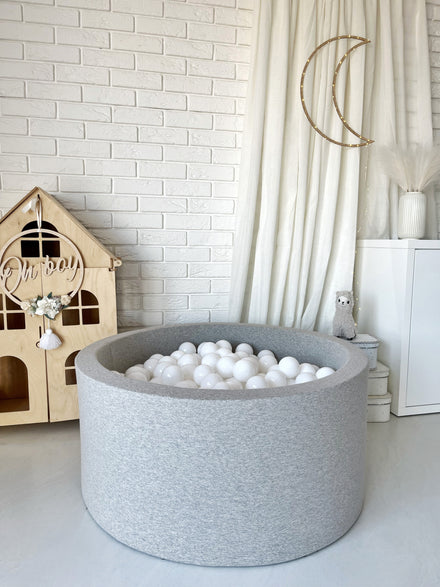 Moje Ballenbad Katoen 90x40cm | Lichtgrijs