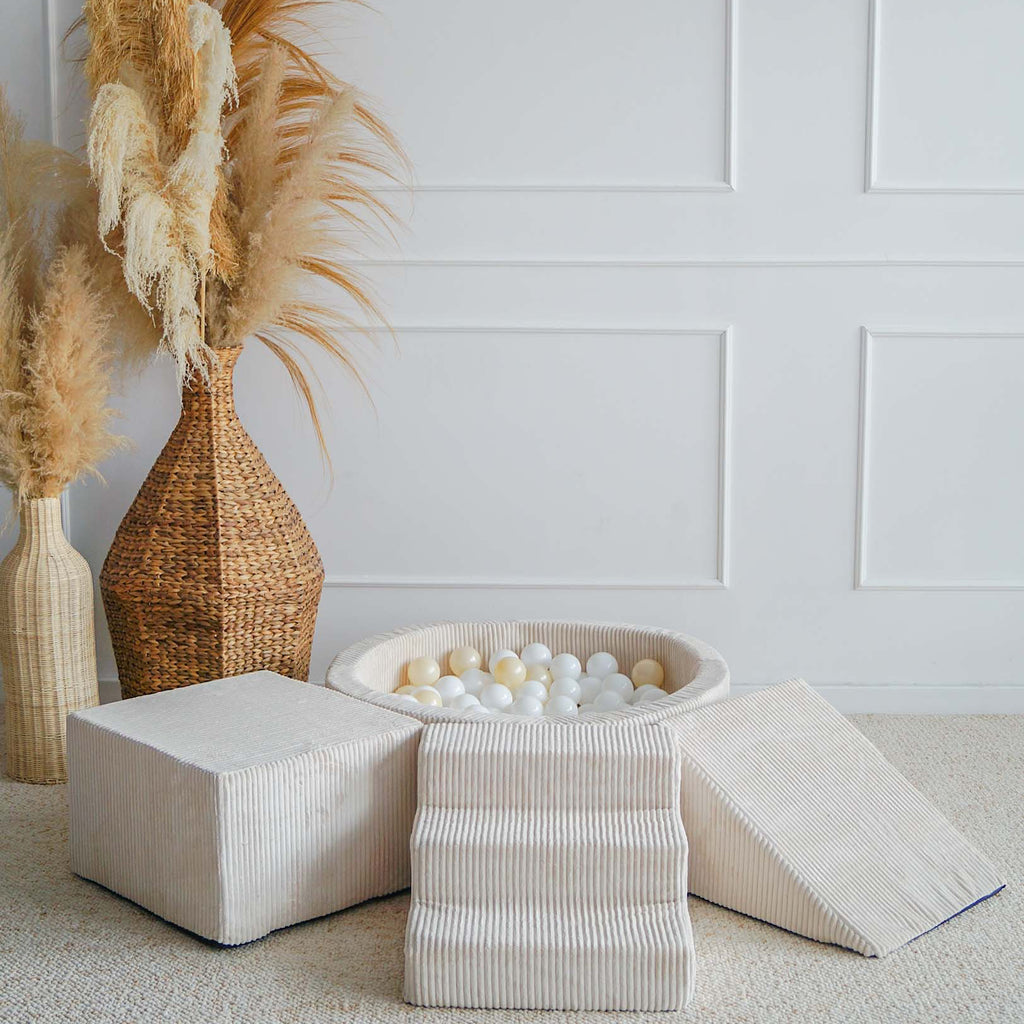 Moje Ballebad Rond & Playset  Elementen 3st Velvet Rib | Cream