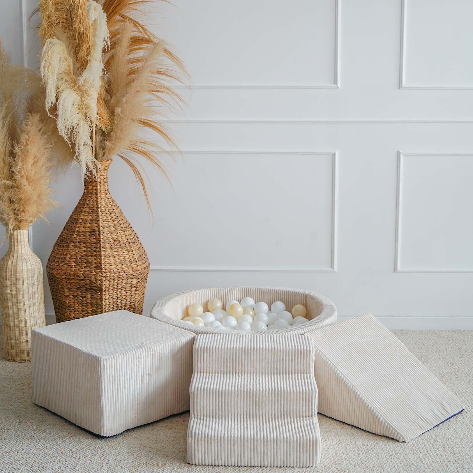 Moje Ballebad Rond & Playset  Elementen 3st Velvet Rib | Cream