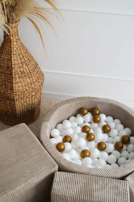 Moje Ballenbad Rond & Playset Elementen 3st Velvet Rib | Beige