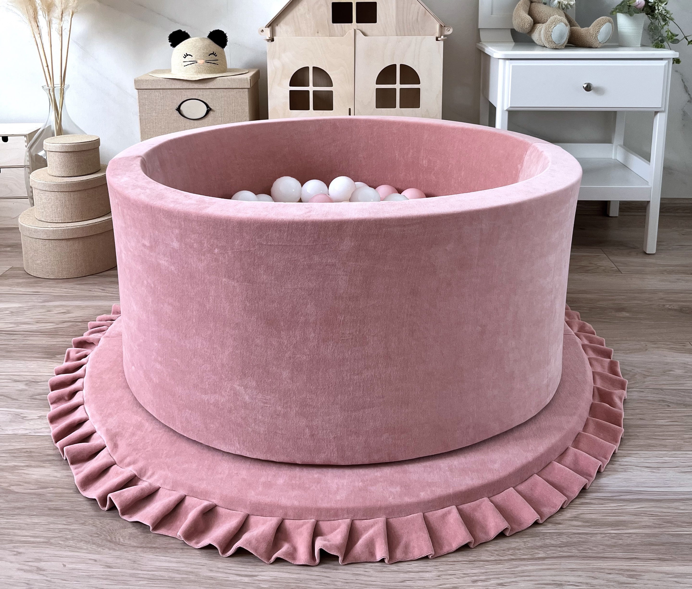 Moje Ballenbad Soft Velvet 90x40cm | Raspberry Pink
